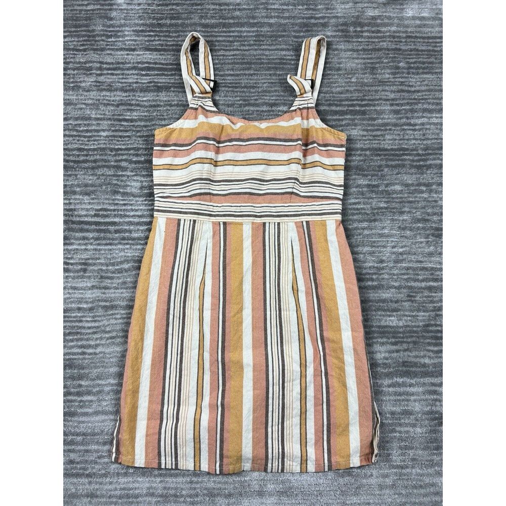 Derek Heart Dress Juniors Medium Multicolor Striped Short Sleeveless